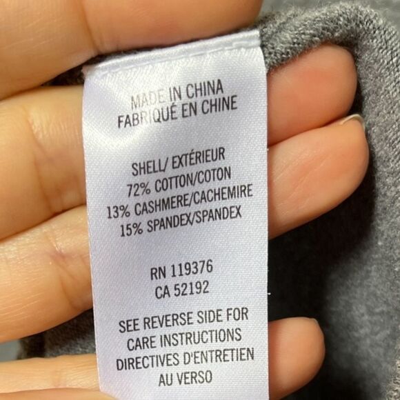 Helmut Lang Cashmere Cotton Blend Contrasting Stitch Crewneck Sweater in Gray M - Picture 8 of 9